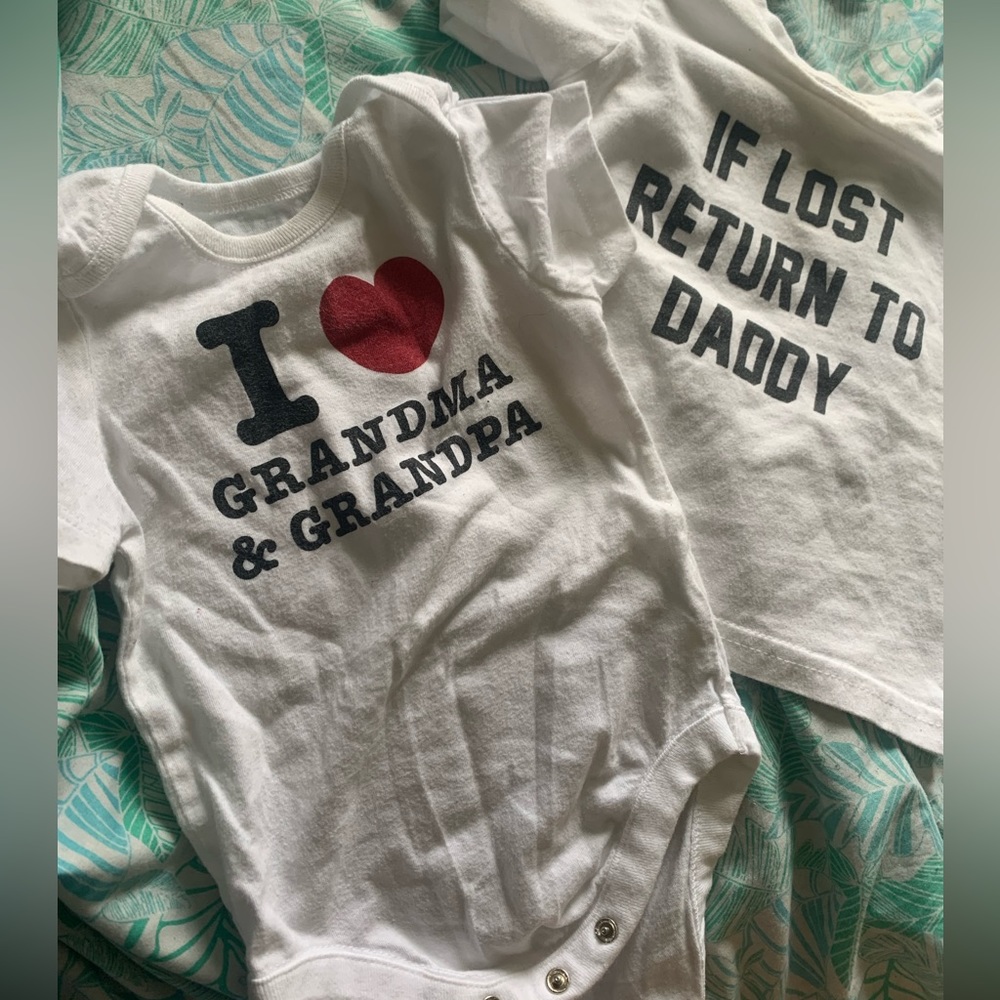 Baby white (unisex) onesie and t shirt